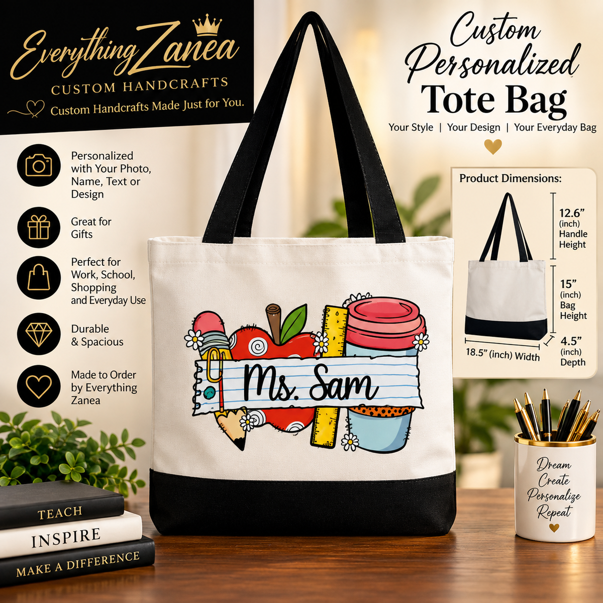 Custom Personalized Tote Bag