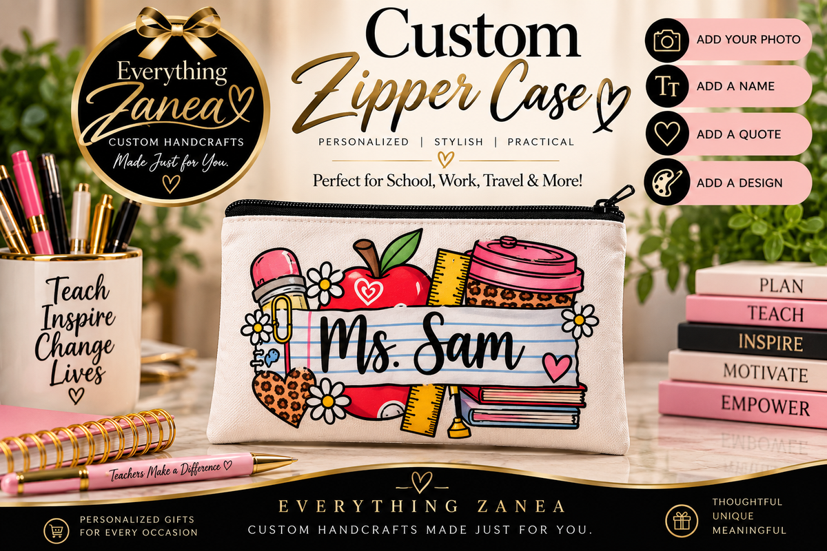 Custom Personalized Zipper Case