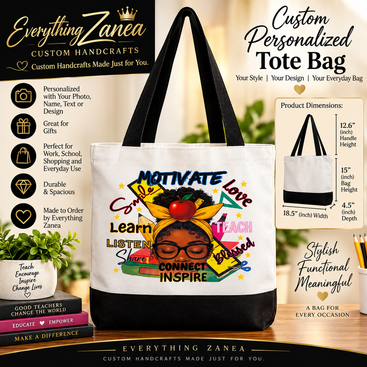 Custom Personalized Tote Bag